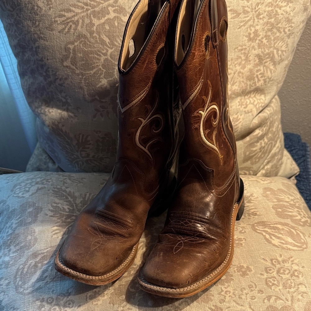 Old West Brown Kids Boots